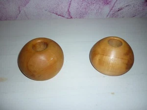 Teakholz Kerzenhalter Kerzenständer rund für Tefelkerzen - Bild 1 von 3