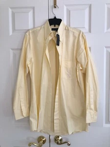 NWT Grant Thomas Size 15/33 Single Needle 100%Cotton 30's 2 Ply Yellow Shirt Men - Picture 1 of 8