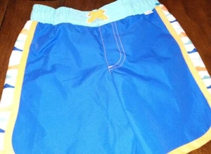 NWT boys Cat & Jack Swim Shorts Size 5T Blue & Neon - Picture 1 of 1