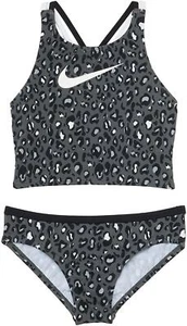 Nike 277401 Cheetah Spiderback Midkini (Black LG (14-16 Big Kid) - Picture 1 of 1