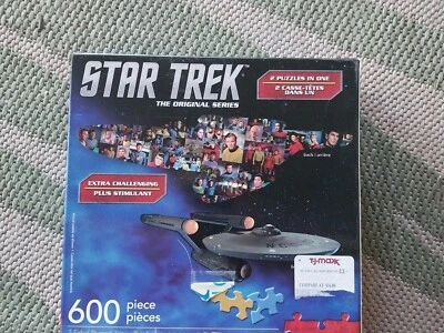 Rompecabezas de 2 caras Star Trek TOS Enterprise 600 piezas Foto 1 de 4