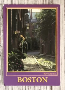 Cartolina Boston MA Massachusetts Acorn Street of Beacon Hill quartiere Boston - Foto 1 di 4