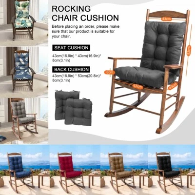 Juego de cojines para mecedora impermeable 2 piezas cojín respaldo e parte inferior del asiento para balancín Foto 1 de 4
