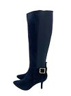 Calvin Klein Boots Julietta Navy Suede Leather Knee High Tall SZ 7 New SH21
