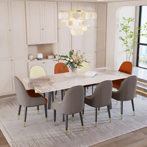 Heavy Duty Retractable Kitchen Dining Table Sintered Stone Tabletop Restaurant - Picture 1 of 20