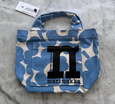 Mini Bolso de Mano Marimekko Unikko Flor Amapola Azul Foto 1 de 4