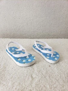 Old Navy Baby Sandals 14 Blue Flora Thong Flip Flop Ankle Wrap Casual Shoes US7 - Picture 1 of 18