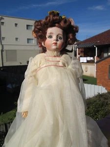 HAND MADE REPRODUCTION ALBERT MARQUE PORCELAIN DOLL,RARE, 16 INCH,W/ NICE OUTFIT - Picture 1 of 16