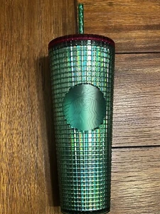 STARBUCKS SPRING 2023 WASSERMELONENGITTER GRÜN ROSA MIT DECKELBECHER 24 OZ - Bild 1 von 5