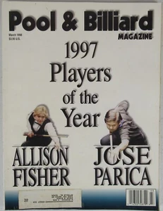Pool & Billiard Magazine Mar 1998 Jose Parcia Allison Fisher Peter Rabbit MZ5 - Picture 1 of 3