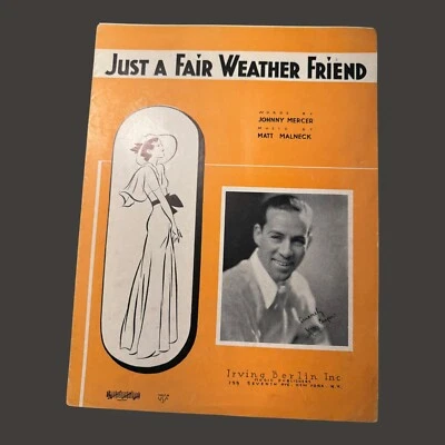 Partituras Just A Fair Weathered Friend Jerry Cooper Mercer Melneck 1934 de colección Foto 1 de 4