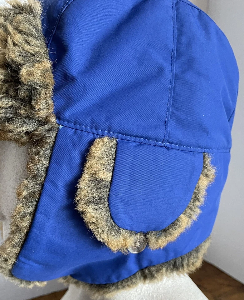 Sombrero Lands End Primaloft Grande Azul Imitación Piel Forro Acolchado Orejeras Niños Unisex Foto 1 de 4