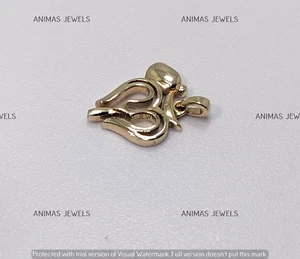 Echt 14K Gelbgold plattiert "OM" Symbol Charm Anhänger Halskette 18" kostenlose Kette - Bild 1 von 3