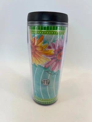 2002 Starbucks Barista 16 oz Travel Tumbler Mug Floral Flower Gerber Daisy Vtg - Image 1 of 3