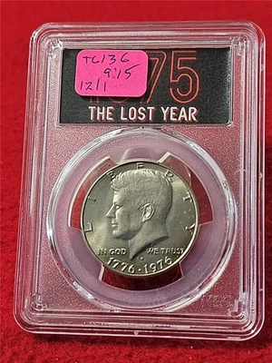 1976-D (1975) MINT SET KENNEDY HALF DOLLAR PCGS BU JFK THE LOST YEAR LABEL#T6136 - Image 1 of 2