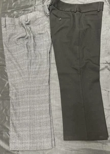 EXPRESS DESIGN STUDIO CAPRI DRESS PANTS 2 PAIR 1 BLACK & 1 GRAY TWEED SIZE 8 ❤️ - Picture 1 of 11