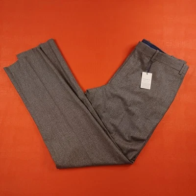 NWT Peter Millar Men's Harker Stretch Unhemmed Wool Blend Trousers Brown 42R - Image 1 of 4