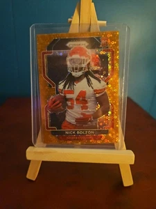 2021 Panini Prizm Nick Bolton #390 Orange Disco Prizm Rookie RC Chiefs - Bild 1 von 2