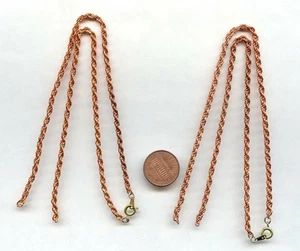 6 VINTAGE COPPER COATED FRENCH ROPE PENDANT READY 16" SPLIT CHAIN NECKLACES X198 - Picture 1 of 1