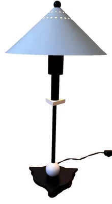 1980 Be YANG Black Postmodern Memphis Table Lamp Desk Light Vtg Mcm Sonneman - Image 1 of 4