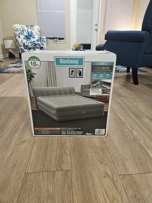 Bestway® Headboard Tritech Airbed Queen 18" with Built-in AC Pump - Image 1 of 4