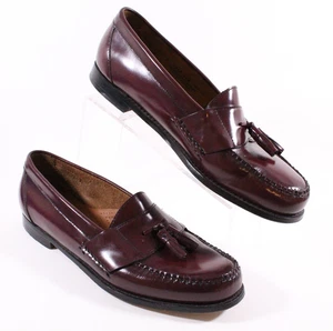 Bass Weejuns Humphrey Herren 13 D Burgund Leder Halbschuhe Quaste Mokassin - Bild 1 von 11