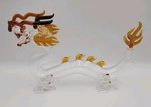 Handblown Glass Bar Art Dancing Dragon Drinking Whiskey Wine Decanter - Picture 1 of 8