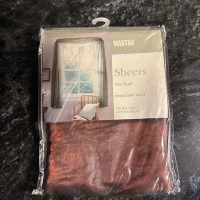 De colección Nuevo Sellado Martha Stewart Sheers Voile Bufanda 56”W X 144” L Borgoña Foto 1 de 3