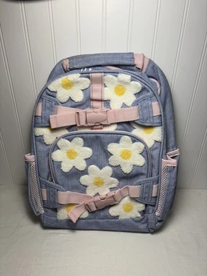Pottery Barn Kids Mackenzie 蓝色雏菊雪尼尔背包单色佩斯利 — 第 1/4 张图片