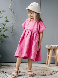 Baby girl linen dress 1st birthday Linen flower girl first birthday dress kids - Picture 1 of 17