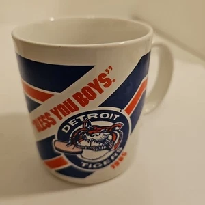 Detroit Tigers "Bless You Boys" Coffee Mug Vintage 1985 Channel 4 WDIV Go For It - Picture 1 of 6
