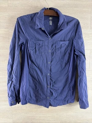 Camisa de senderismo REI para mujer L azul manga larga a presión elástica ligera Foto 1 de 4