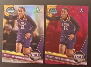 2023-24 Bowman University Chrome Mikaylah Williams 2-Card Lot Fushia Mini & Ref. - Picture 1 of 5