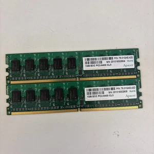 Apacer 2GB(2X1GB) PC2-6400 DDR2-800MHz ECC 240-Pin DIMM Memory 78.01gae.42d - Picture 1 of 2