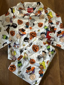 Peanuts Snoopy Halloween Franela Niños 2 Piezas Pijama Set Talla 3T NUEVO - Imagen 1 de 1