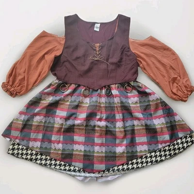 Disney Hocus Pocus Mary Dress Halloween Costume Brown Plaid 3XL Womens Festival - Image 1 of 4