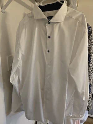 Правильная ткань мужской белый хлопок каждый день удобный классический вид рубашка на пуговицах - Изображение 1 из 2