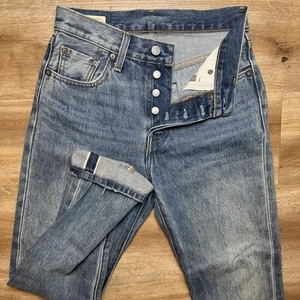 Levis 501 Selvedge Jeans Men 26x26 Blue Original Fit Distress Modern LVC Big E - Picture 1 of 17