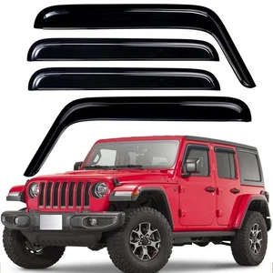 For 2007-2017 Jeep Wrangler Unlimited Tape-on Window Vent Visors Rain Guards - Picture 1 of 12