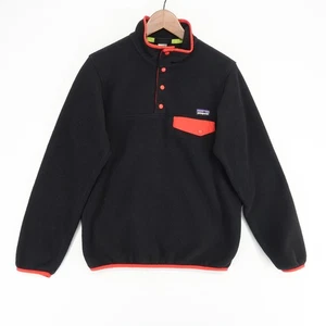 Patagonia Synchilla Snap T Pullover Womens Small Black Fleece Outdoor Casual - Picture 1 of 9
