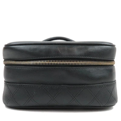 Auténtico bolso tocador CHANEL bicolor cuero negro dorado HDW A01618 F/S Foto 1 de 4