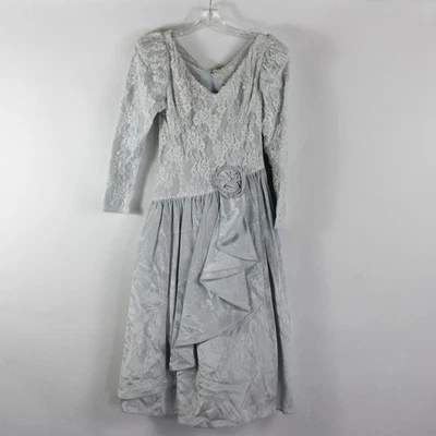 Vestido de novia asimétrico de colección Scott McClintock blanco roto manga abullonada para mujer 4 Foto 1 de 4