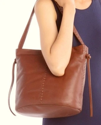 Kooba Limon Leather Woven Braided Accent Plaid Lined Hobo Shoulder Bag Brown - Image 1 of 4