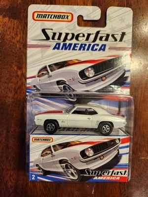 火柴盒 2006 Superfast America #2 1969 Camaro Z-28 白色/红色条纹 — 第 1/2 张图片