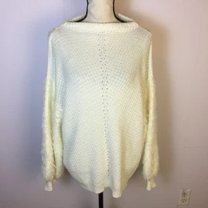 CeCe Pullover Gr. L Damen elfenbein weiß lange flauschige Ärmel Pulli angemokter Ausschnitt - Bild 1 von 16