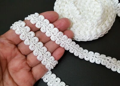 5/8" 15mm wide 5-10 yd Thick Soft Semi-White Raw White Ric Rac Ribbon Gimp L669 - Image 1 of 4