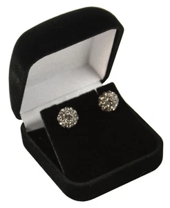 Luxury Velvet Earring Boxes for Studs or Small Drops- Black or Blue - (VV04) - Picture 1 of 4