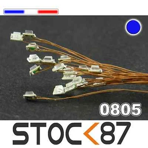C153# LED CMS pré-câblé 0805 bleu fil émaillé 5 à 20pcs - blue LED - Foto 1 di 1