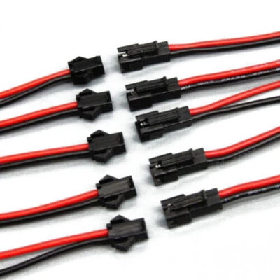 10PCS (5 Pairs) JST SM 2 Pin Plug & Socket Connector Set 150mm Cable Length - Image 1 of 3