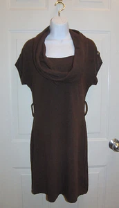 Epilogue dunkelbraunes Kleid mit Wasserfallausschnitt Größe M - Bild 1 von 6
